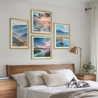 Multi-piece wall decor set Mountain landscapes waterfalls