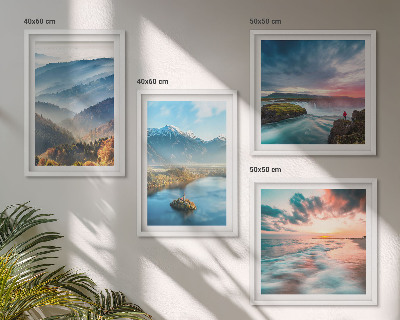 Multi-piece wall decor set Mountain landscapes waterfalls
