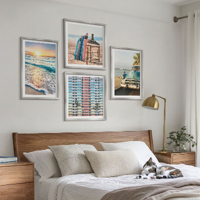 Set of 4 wall art pieces Miami sunset views