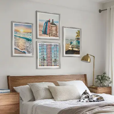 Miami sunset views wall art set of 4 pieces