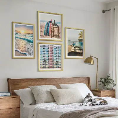 Miami sunset views wall art set of 4 pieces