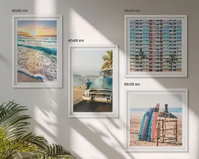Miami sunset views wall art set of 4 pieces