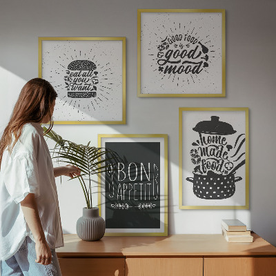 Multi-piece wall decor set Graphics food culinary slogans