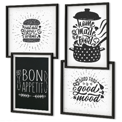 Multi-piece wall decor set Graphics food culinary slogans