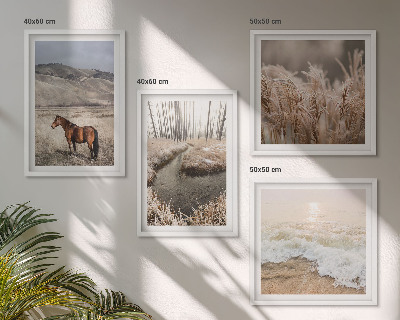 Multi-piece wall decor set Horses landscape sea grass forest