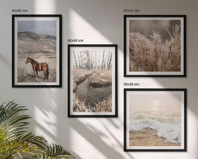 Multi-piece wall decor set Horses landscape sea grass forest