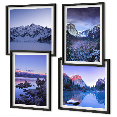 Multi-piece wall decor set Mountain landscapes, sunset, water