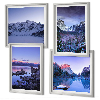 Multi-piece wall decor set Mountain landscapes, sunset, water