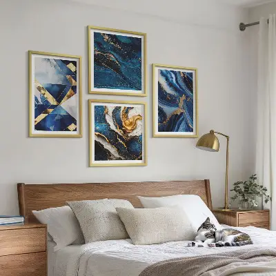 Abstract elegant patterns wall art set of 4 pieces
