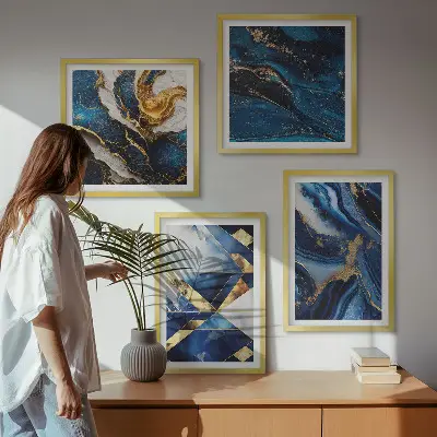 Abstract elegant patterns wall art set of 4 pieces