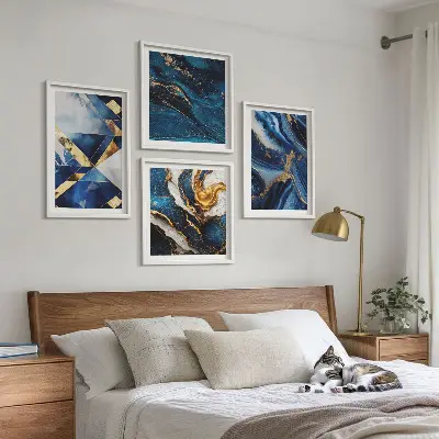 Abstract elegant patterns wall art set of 4 pieces