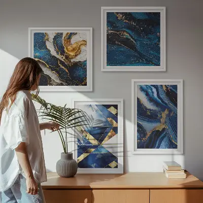 Abstract elegant patterns wall art set of 4 pieces