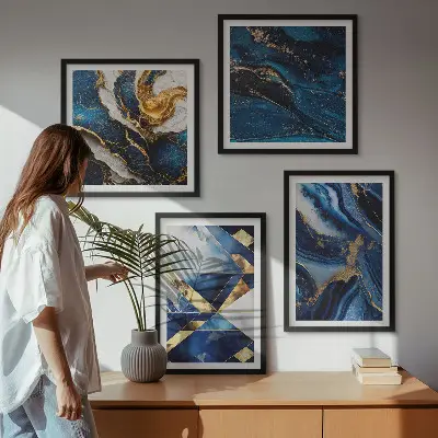 Set of 4 wall art pieces Abstract elegant patterns