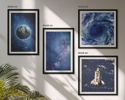 Multi-piece wall decor set Earth space storm galaxy