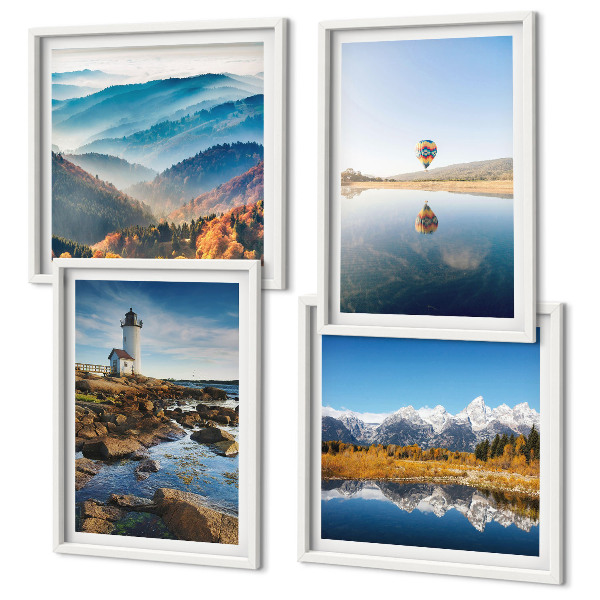 Multi-piece wall decor set Views of nature, lighthouse, mountains