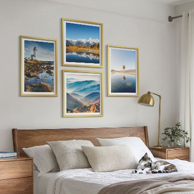 Multi-piece wall decor set Views of nature, lighthouse, mountains