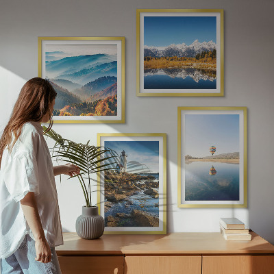 Multi-piece wall decor set Views of nature, lighthouse, mountains