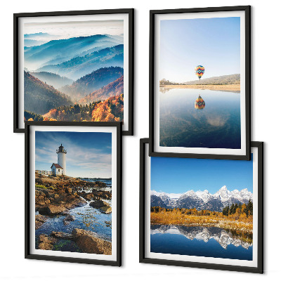 Multi-piece wall decor set Views of nature, lighthouse, mountains