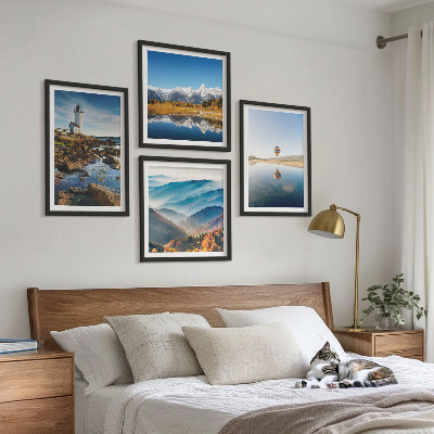 Multi-piece wall decor set Views of nature, lighthouse, mountains