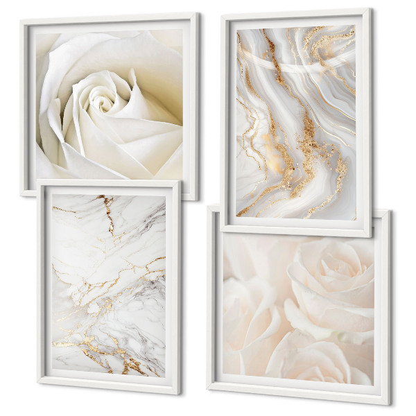 Wall art set Elegant marble patterns