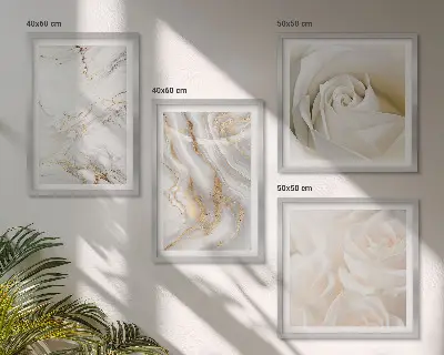 Wall art set with elegant marble patterns