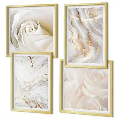 Wall art set with elegant marble patterns