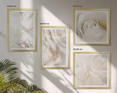 Wall art set with elegant marble patterns