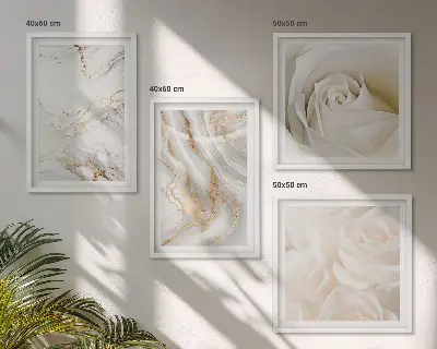 Wall art set with elegant marble patterns