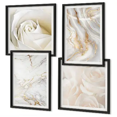 Wall art set with elegant marble patterns