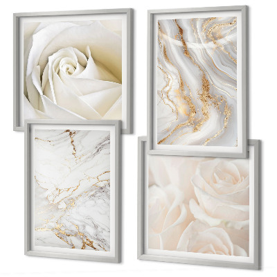 Wall art set Elegant marble patterns
