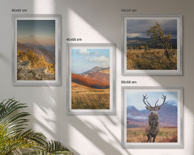 Multi-piece wall decor set Mountain landscapes deer grass