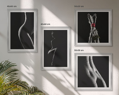 Wall art set Black and white female shapes