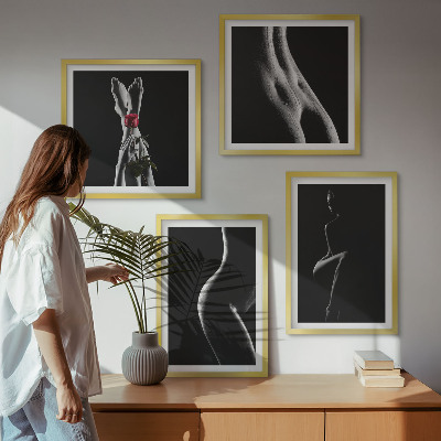 Wall art set Black and white female shapes