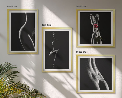 Wall art set Black and white female shapes