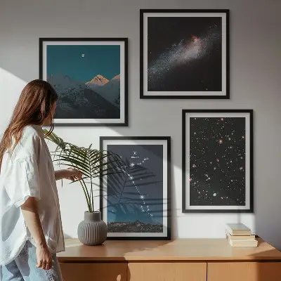 Multi-piece wall art set cosmic landscapes of the Pisces mountains
