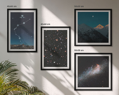 Wall art set Galaxy space Aquarius mountains