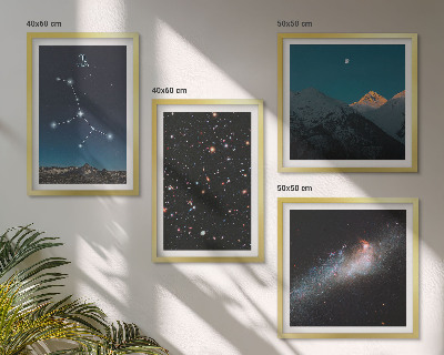 Set of 4 wall art pieces Virgo Galaxy universe