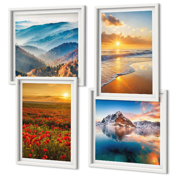 Wall art set Landscapes of mountains and seas in the west