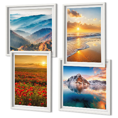 Wall art set Landscapes of mountains and seas in the west