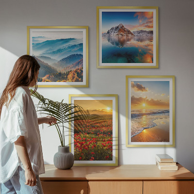 Wall art set Landscapes of mountains and seas in the west