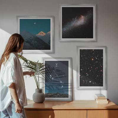 Set of 4 wall art pieces Cosmic landscapes of galaxies