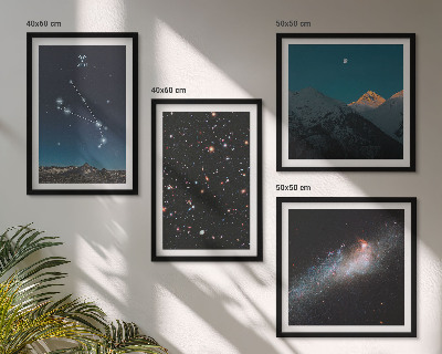 Set of 4 wall art pieces Cosmic landscapes of galaxies