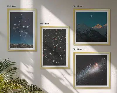 Twins galaxy stars wall art set 