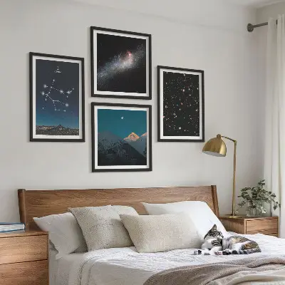 Twins galaxy stars wall art set 