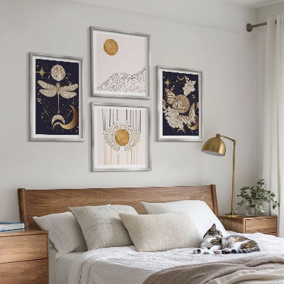 Wall art set Nature motifs with the moon