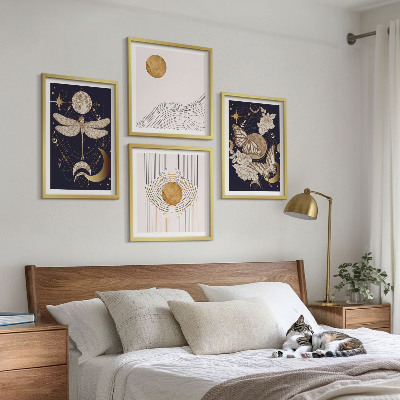 Wall art set Nature motifs with the moon