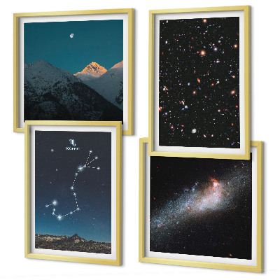 Multi-piece wall decor set Space landscapes of galaxies
