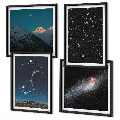 Multi-piece wall decor set Space landscapes of galaxies