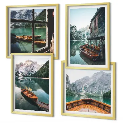 Wall art set mountain lake in Lodz house design
