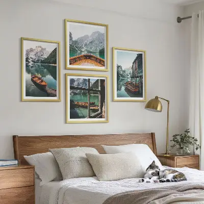 Wall art set mountain lake in Lodz house design